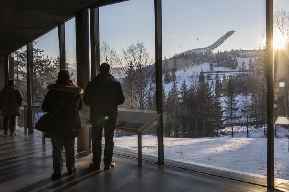 Inside the Ski Museum at the base of the Holmenkollen jump tower