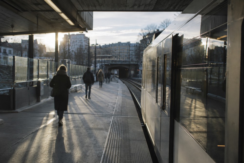 Metro platform at a central Oslo T-bane station