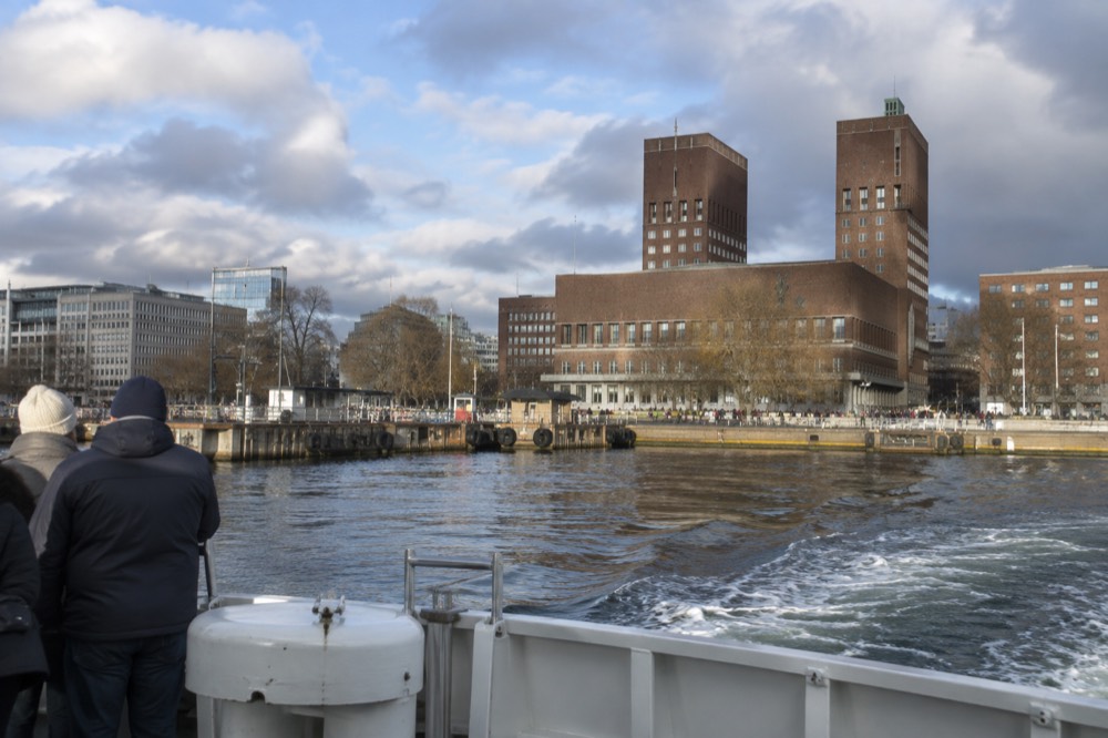 Bygdøy ferry departing the City Hall pier in Oslo