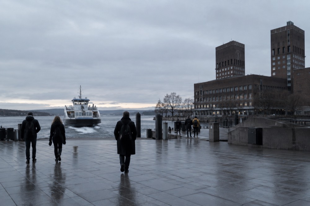The Bygdøy passenger ferry departing the City Hall pier in Oslo