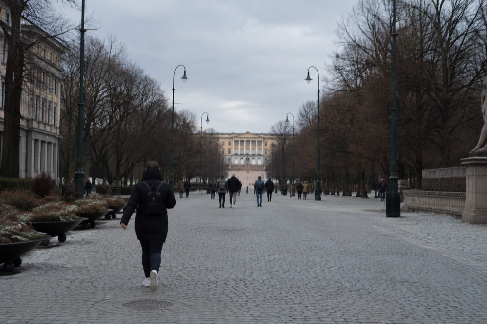 Karl Johans gate with the Royal Palace at the far end