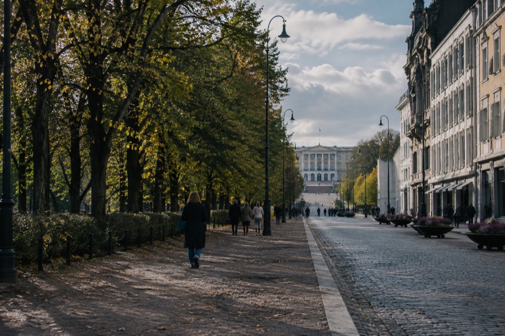 Karl Johans gate with the Royal Palace at the far end