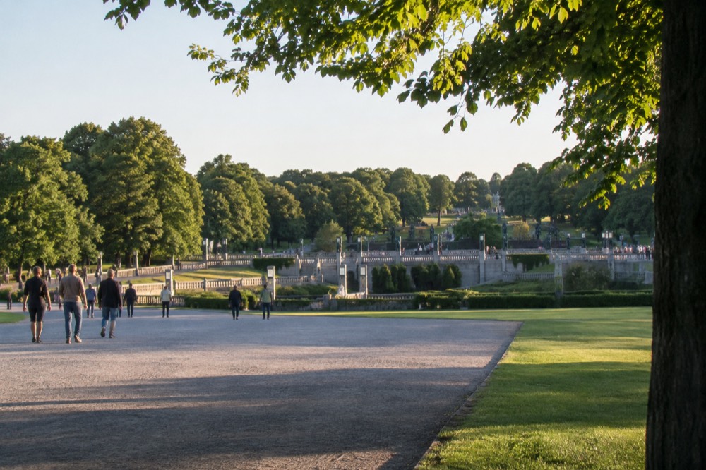 Sculpture paths and lawns of Vigeland Park in Frogner